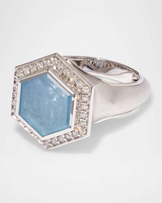 Eclipse Aquamarine Signet Ring